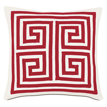 RED MEANDROS OUTDOOR PILLOW