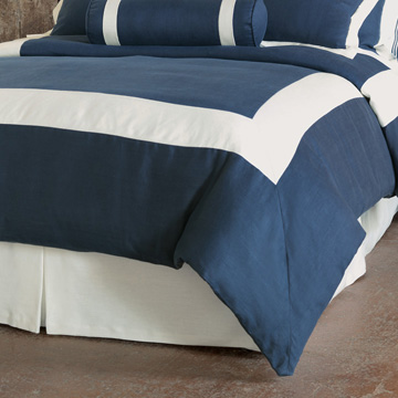 BREEZE INDIGO/SHELL DUVET COVER (Q)