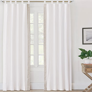 JUNONIA EMBROIDERED TRIM CURTAIN PANEL LEFT