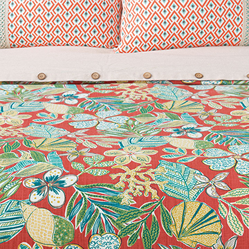 SUWANEE CORAL DUVET COVER (Q)