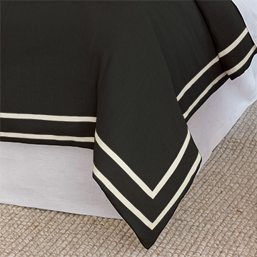 RESORT BLACK FRET DUVET COVER (Q)