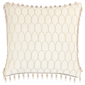 JOLENE BEADED TRIM DECORATIVE PILLO