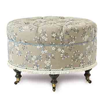 AMBERLYNN EMBROIDERED OTTOMAN