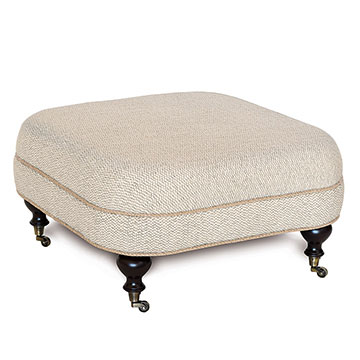 CORFIS VANILLA OTTOMAN ON CASTERS