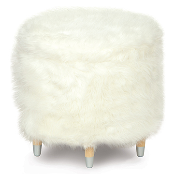 YOLO IVORY SHOE STORAGE OTTOMAN