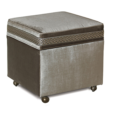 VELDA SMOKE STORAGE BOXED OTTOMAN