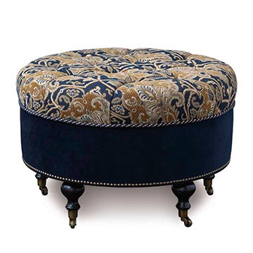 ARTHUR OCHRE ROUND OTTOMAN