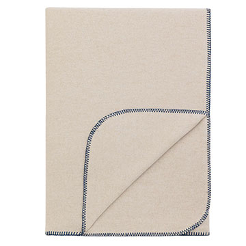 BRERA THROW/DENIM BLANKET STITCH