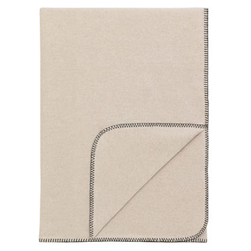 BRERA THROW/GREY BLANKET STITCH