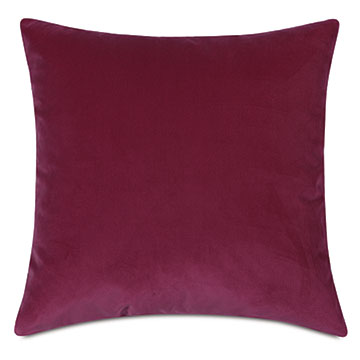 Velvet 22X22 PLUSH RASPBERRY DECORATIVE PILLOW