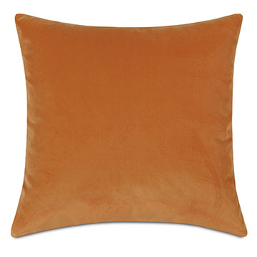 Velvet 22X22 UMA VELVET DECORATIVE PILLOW IN TANGERINE