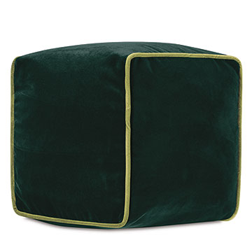 Velvet 10X10X10 UMA CUBE DECORATIVE PILLOW IN EMERALD