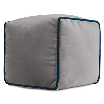 Velvet 10X10X10 UMA CUBE DECORATIVE PILLOW IN GRAY