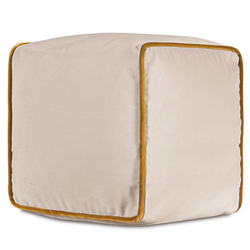 Velvet 10X10X10 UMA CUBE DECORATIVE PILLOW IN IVORY