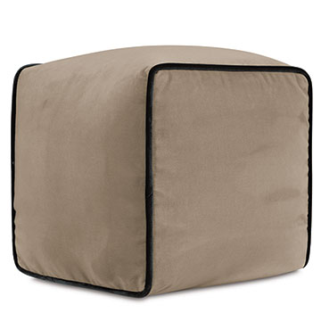 Velvet 10X10X10 UMA CUBE DECORATIVE PILLOW IN KHAKI