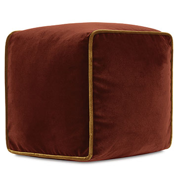 Velvet 10X10X10 UMA CUBE DECORATIVE PILLOW IN ORANGE