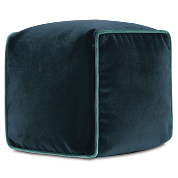 Velvet 10X10X10 UMA CUBE DECORATIVE PILLOW IN PACIFIC