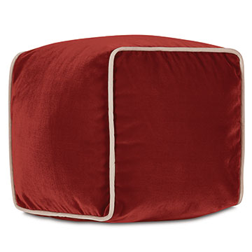 Velvet 10X10X10 UMA CUBE DECORATIVE PILLOW IN RUST