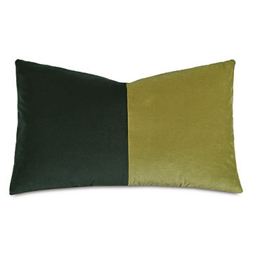 Velvet 13X22 UMA COLORBLOCK DECORATIVE PILLOW IN LIME