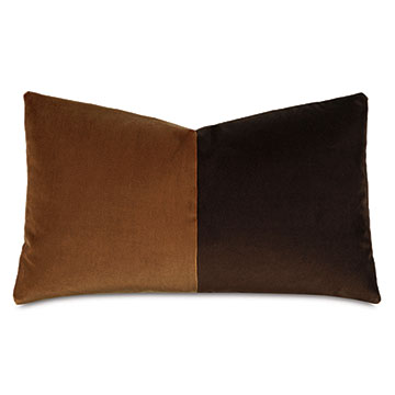 Velvet 13X22 UMA COLORBLOCK DECORATIVE PILLOW IN GOLD