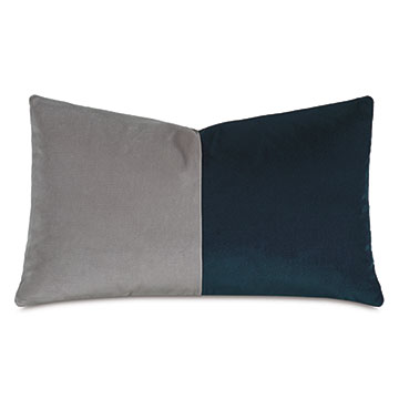 Velvet 13X22 UMA COLORBLOCK DECORATIVE PILLOW IN PEACOCK