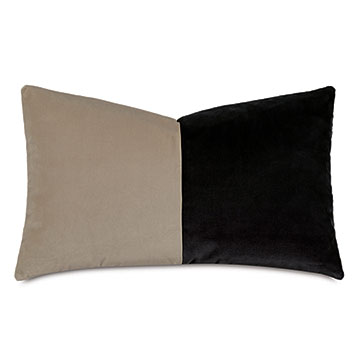 Velvet 13X22 UMA COLORBLOCK DECORATIVE PILLOW IN MONOCHROME