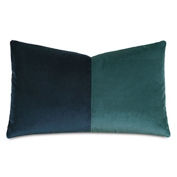 Velvet 13X22 UMA COLORBLOCK DECORATIVE PILLOW IN PACIFIC