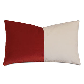 Velvet 13X22 UMA COLORBLOCK DECORATIVE PILLOW IN RUST