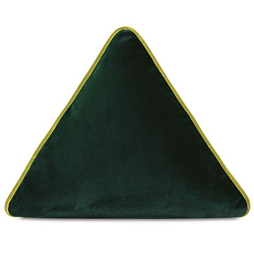 Velvet 16X16X16 UMA PYRAMID DECORATIVE PILLOW IN EMERALD