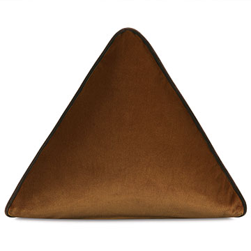 Velvet 16X16X16 UMA PYRAMID DECORATIVE PILLOW IN GOLD