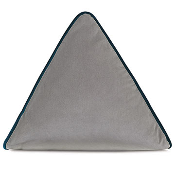 Velvet 16X16X16 UMA PYRAMID DECORATIVE PILLOW IN GRAY