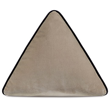 Velvet 16X16X16 UMA PYRAMID DECORATIVE PILLOW IN KHAKI