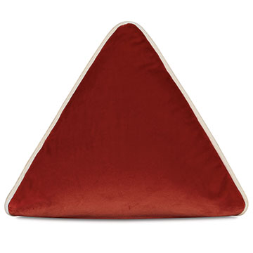 Velvet 16X16X16 UMA PYRAMID DECORATIVE PILLOW IN RUST