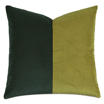 Velvet 20X20 UMA COLORBLOCK DECORATIVE PILLOW IN LIME