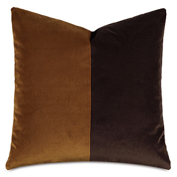 Velvet 20X20 UMA COLORBLOCK DECORATIVE PILLOW IN GOLD