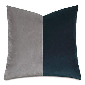 Velvet 20X20 UMA COLORBLOCK DECORATIVE PILLOW IN PEACOCK