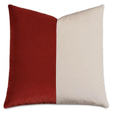 Velvet 20X20 UMA COLORBLOCK DECORATIVE PILLOW IN RUST