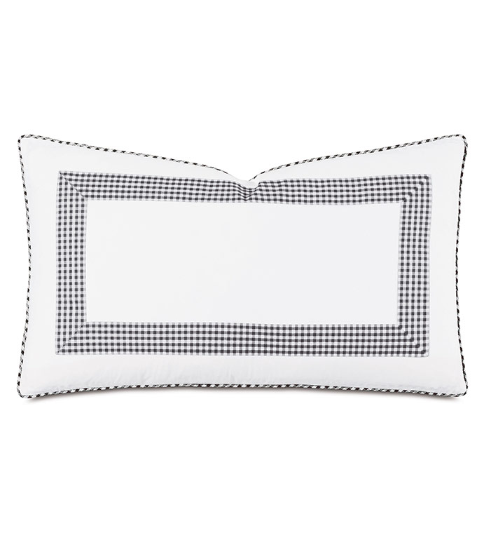 -ɫ 13X22 MALAYA GINGHAM DECORATIVE PILLOW IN BLACK