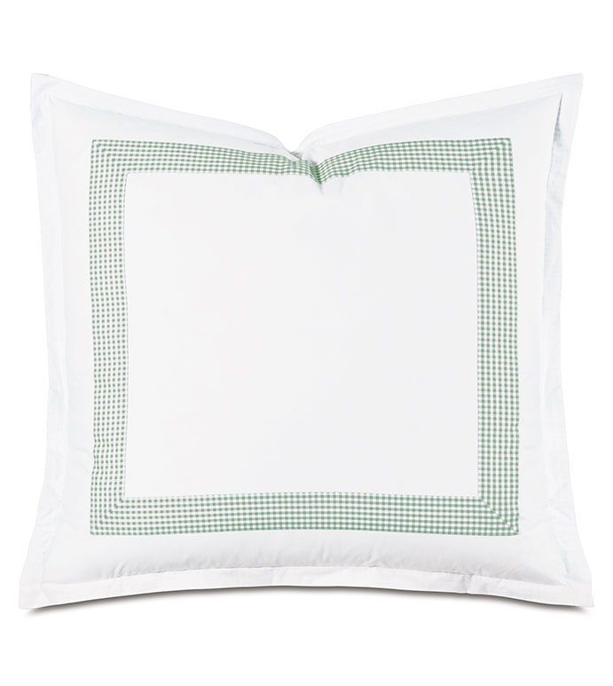 -ɫ 27X27 MALAYA GINGHAM EURO SHAM IN LEAF