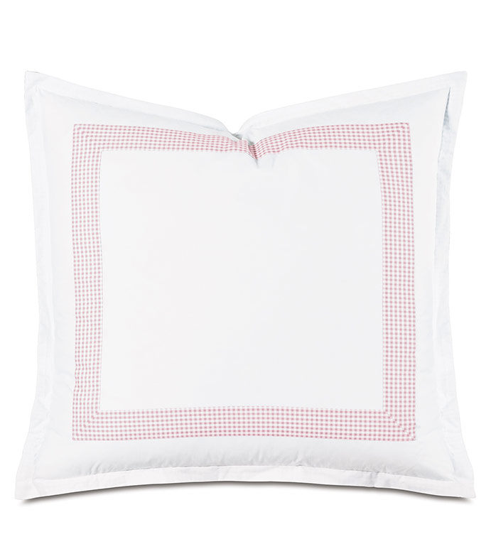 -ɫ 27X27 MALAYA GINGHAM EURO SHAM IN PETAL