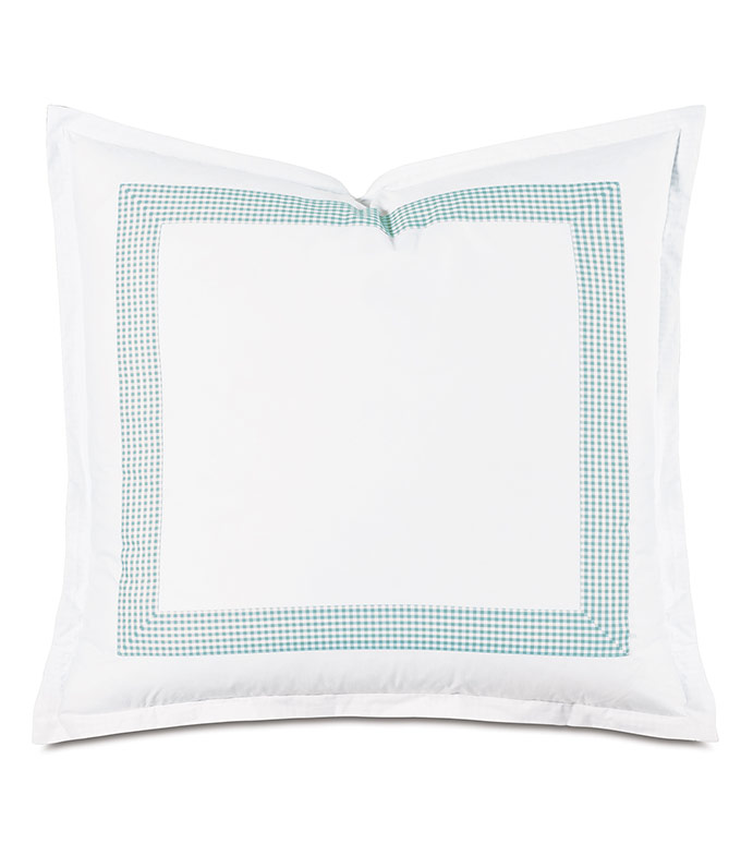 -ɫ 27X27 MALAYA GINGHAM EURO SHAM IN SEA