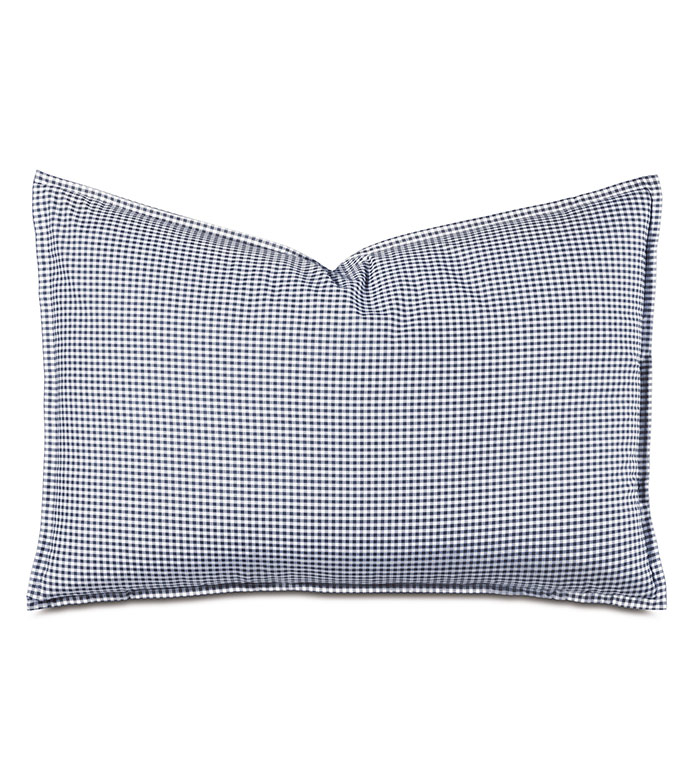 -ɫ 20X31 MALAYA GINGHAM QUEEN SHAM IN NAVY