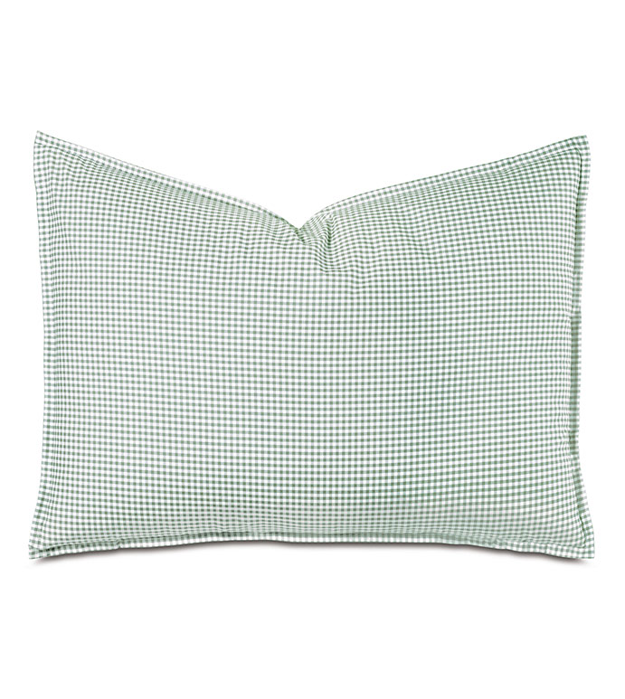 -ɫ 20X27 MALAYA GINGHAM STANDARD SHAM IN LEAF