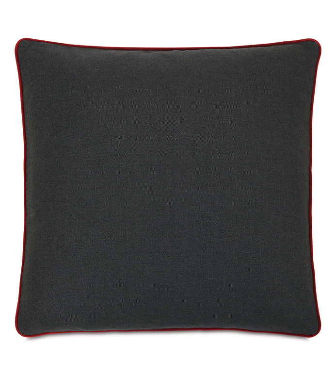  24X24 CONNERY VELVET TRIM DECORATIVE PILLOW