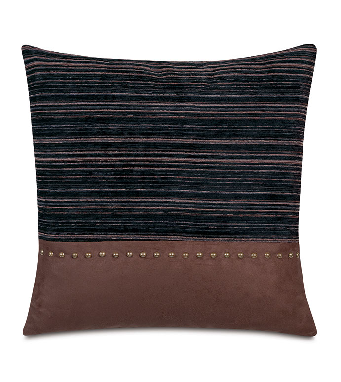  22X22 ROCCO NAILHEADS DECORATIVE PILLOW