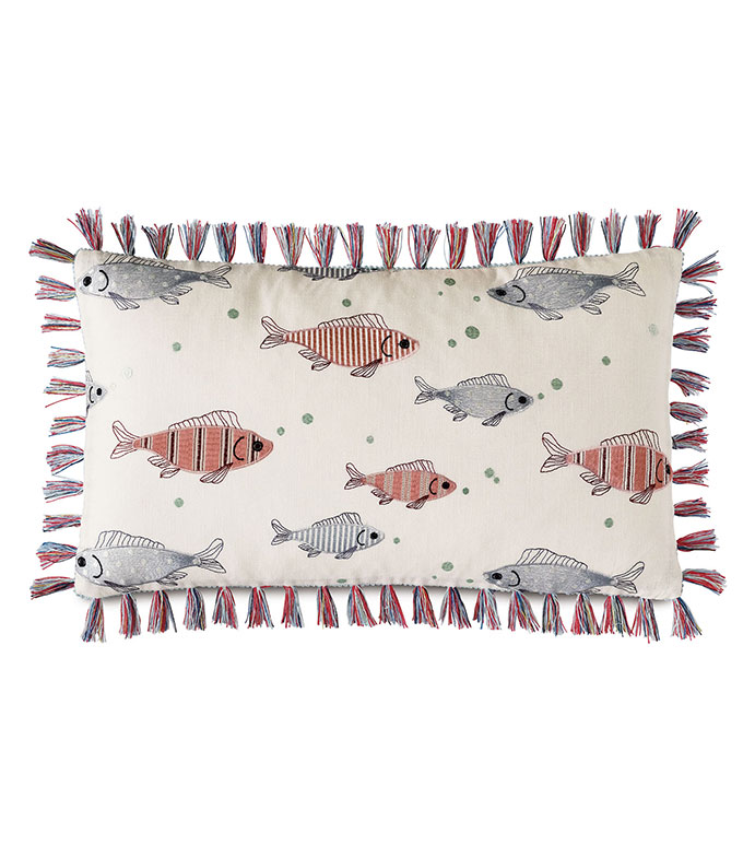 ޴ 15X26 MINNOW BRUSH FRINGE DECORATIVE PILLOW