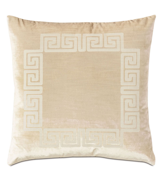 ŷʱ 22X22 ANTIQUITY GREEK KEY DECORATIVE PILLOW IN CREAM