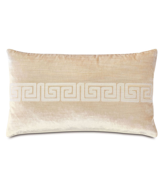 ŷʱ 13X22 ANTIQUITY GREEK KEY DECORATIVE PILLOW IN CREAM