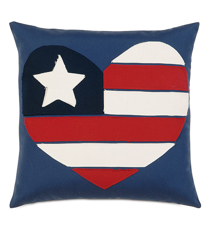  18X18 I LOVE THE USA OUTDOOR PILLOW