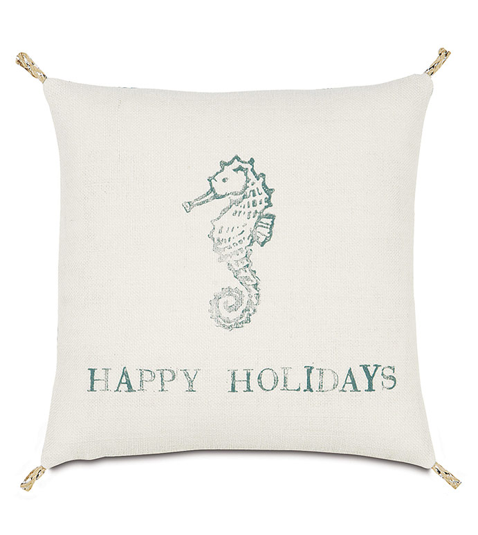  18X18 FESTIVE SEAHORSE